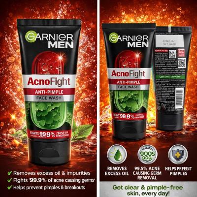 GARNIER MEN Acno Fight ANTI-PIMPLE FACE WASH
